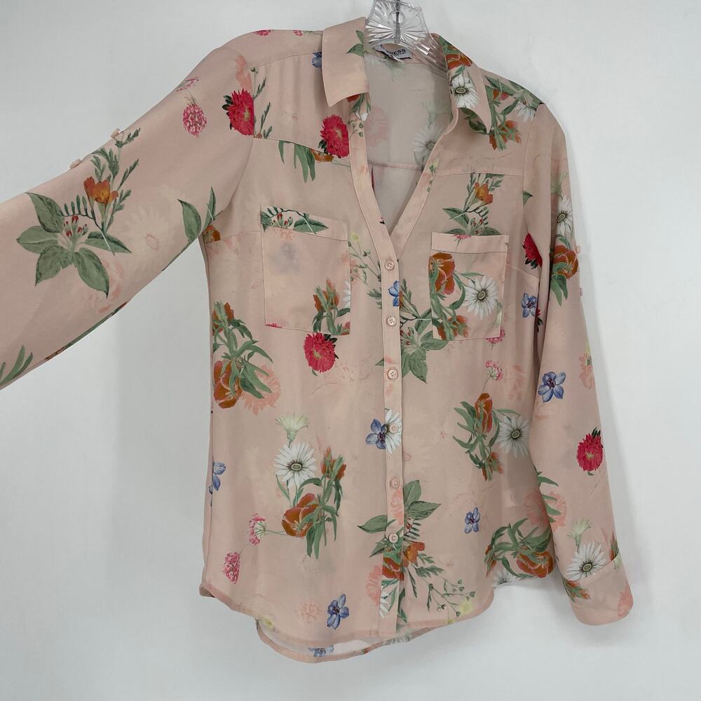 Express Slim Fit Portofino Long Sleeve Top Size Small - Picture 5 of 8